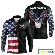 Load image into Gallery viewer, American Flag Eagle Mens Golf Polo Shirts Custom patriotic golf shirts for men, mens golf apparel NQS11407