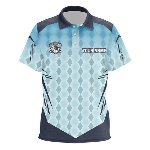 Blue argyle pattern Kid golf polos custom golf tops for Kid, golf gifts for children NQS7592
