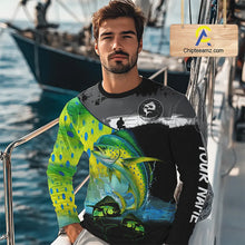Load image into Gallery viewer, Mahi Mahi fishing scale Customize name long sleeves UV protection Fishing apparel NQS807