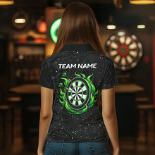 Load image into Gallery viewer, Black and Green Cobra Snake Darts Polo, Quarter Zip Shirts For Women Custom Name Darts Team Jerseys NQS9656