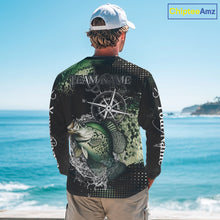 Load image into Gallery viewer, Custom Black and Green Crappie fishing scales compass Performance long sleeve Fishing Team Shirts NQS11727
