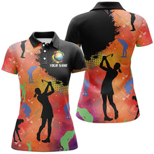 Load image into Gallery viewer, Colorful Womens golf polo shirts custom golf outfits for ladies, personalized golf gifts NQS8019