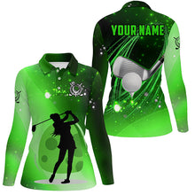 Load image into Gallery viewer, Green light golf ball clubs Women polo shirt custom golf outfits for women, personalized golf gifts NQS8040