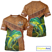 Load image into Gallery viewer, Mahi Mahi fishing UV protection custom name fishing shirts, performance shirts for men, women, kid NQS11459