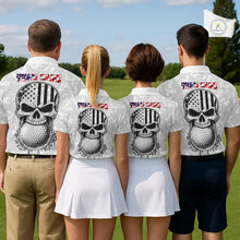 Load image into Gallery viewer, Personalized American Flag Skull Eagle Camo Golf Polo Shirts For Men, Patriotic Mens Golf Outfits NQS11649