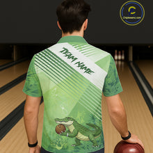 Load image into Gallery viewer, Funny Alligator Bowling Button-up Shirts Custom Alligator Bowling Team Hawaiian Jerseys | Green NQS11742