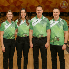 Load image into Gallery viewer, Funny Alligator Bowling Polo, 1/4 Zip Shirts For Women Custom Alligator Bowling Team Jerseys | Green NQS11742