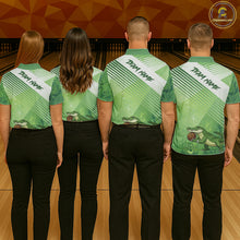 Load image into Gallery viewer, Funny Alligator Bowling Polo, 1/4 Zip Shirts For Women Custom Alligator Bowling Team Jerseys | Green NQS11742