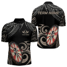Load image into Gallery viewer, Personalized Black tribal pattern Darts Shirts For Men Custom Retro Team Darts Jerseys NQS9551