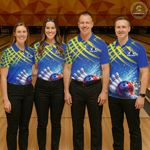 Load image into Gallery viewer, Personalized Blue And Green Bowling shirts for Women team league jerseys, bowling gifts for ladies NQS11494