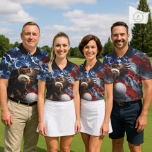 Load image into Gallery viewer, American Flag Eagle Lightning Thunder Golf Polo Shirts For Women Custom Patriotic Golf Team Jerseys NQS11503