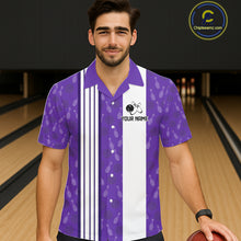 Load image into Gallery viewer, Funny Retro Hawaiian bowling shirts Custom That's some bowshit bowling button up shirts | Purple NQS11510