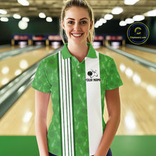 Load image into Gallery viewer, Custom Retro Bowling Team Shirts For Women That's some bowshit Funny Bowling Pattern Jerseys | Green NQS11511