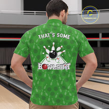 Load image into Gallery viewer, Custom Retro Bowling Team Shirts For Men That's some bowshit Funny Bowling Pattern Jerseys | Green NQS11511