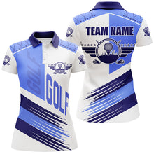 Load image into Gallery viewer, Blue and white golf clubs Women golf polo shirts custom team golf shirts, golf attire for ladies NQS7505