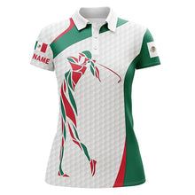 Load image into Gallery viewer, Personalized Mexican Flag patriot golf white Womens golf polo shirts custom name golf gifts NQS7354