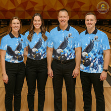 Load image into Gallery viewer, Blue Eagle Bowling Polo, Quarter Zip Shirt For Women Custom Team Bowling jerseys, Gift For Bowlers NQS11339