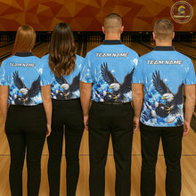 Load image into Gallery viewer, Blue Eagle Bowling Polo, Quarter Zip Shirt For Women Custom Team Bowling jerseys, Gift For Bowlers NQS11339
