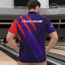 Load image into Gallery viewer, Personalized bowling shirts for men custom purple and red team bowling jerseys, gift for bowlers NQS11554