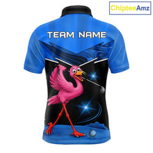 Load image into Gallery viewer, Funny Flamingo Blue Golf Polo Shirts For Men Custom Flamingo Team mens golf tops, funny golf gifts NQS11676