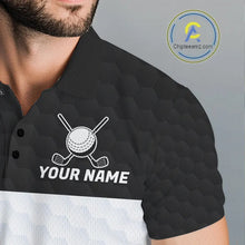 Load image into Gallery viewer, Black and White Golf Polo shirts For Men Custom golf attire for men, best golf gifts for men NQS11702