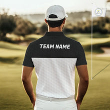 Load image into Gallery viewer, Black and White Golf Polo shirts For Men Custom golf attire for men, best golf gifts for men NQS11702