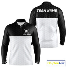 Load image into Gallery viewer, Black and White Golf Polo shirts For Men Custom golf attire for men, best golf gifts for men NQS11702