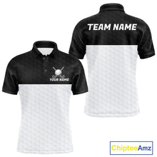 Load image into Gallery viewer, Black and White Golf Polo shirts For Men Custom golf attire for men, best golf gifts for men NQS11702