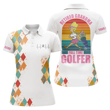 Load image into Gallery viewer, Vintage Womens golf polo shirt custom retired grandma full-time golfer funny retired gift for grandma NQS5382