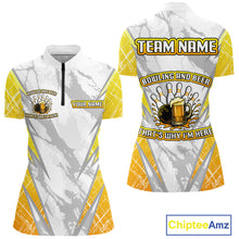 Load image into Gallery viewer, Bowling and beer That&#39;s why I&#39;m here Funny Women Bowling Shirts Custom Team Bowling Jerseys NQS10134