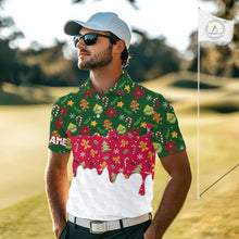 Load image into Gallery viewer, Funny Christmas pattern Golf Polo Shirts For Men custom Christmas golf gifts mens golf outfit NQS10866