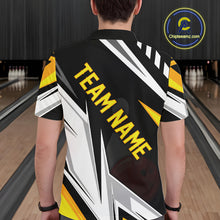 Load image into Gallery viewer, Black, White and Gold Men's bowling Polo, Quarter Zip shirts Custom Team bowling league jerseys NQS11264