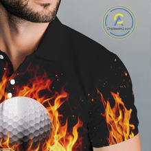 Load image into Gallery viewer, Flame Skull Golf Polo shirts for men custom Skull Fire team golf shirts, golf gifts for men NQS11576