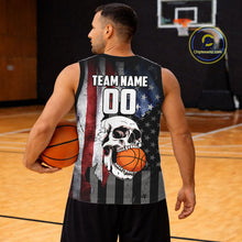 Load image into Gallery viewer, Personalized Skull Basketball Shirts Custom Team's Name American Flag Cool basketball player Jersey NQS11391