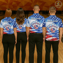 Load image into Gallery viewer, Red, White and Blue American Flag Bowling Shirts For Women Custom patriotic Team Bowling Jerseys NQS11505