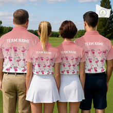 Load image into Gallery viewer, Funny Pink Flamingo Golf polo shirt for Women custom Flamingo golfer pattern golf shirts NQS11714