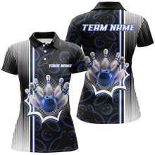 Load image into Gallery viewer, Blue Bowling Camo Custom Bowling Shirts For Women Bowling League Jerseys Bowler Outfit NQS8417