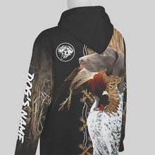 Load image into Gallery viewer, German Shorthaired Pointer Hunting Dog Custom Name Hoodie Shirt for Hunter FSD4684