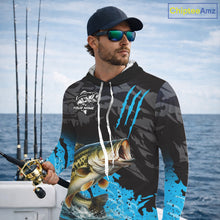 Load image into Gallery viewer, Hooded Largemouth Bass Fishing Jerseys For Men, Custom Bass Performance Fishing Apparel NHT513