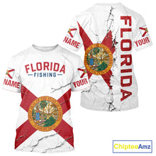 Load image into Gallery viewer, Florida Fishing T-shirts Patriotic Florida Flag  UV Protection Fishing Jersey 