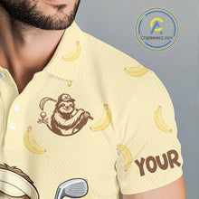 Load image into Gallery viewer, Funny Sloth Banana Mens Golf Polo Shirt Custom Golf Jerseys, Golf Apparel Gift For Golf Lovers NHT907