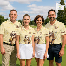 Load image into Gallery viewer, Funny Sloth Banana Womens Golf Polo Shirt Custom Golf Jerseys, Golf Apparel Gift For Golf Lovers NHT907