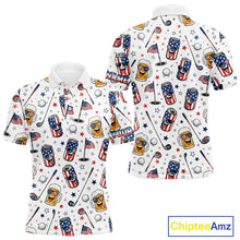 Load image into Gallery viewer, Custom Patriotic Mens Golf Polo Shirt With Beer Print – Personalized USA Golf Team Polo 
