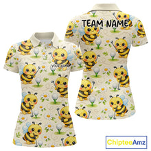 Load image into Gallery viewer, Funny Womens Golf Polo Shirt Custom Bee Pattern, Bee Golf Shirts For Team NHT541