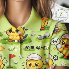 Load image into Gallery viewer, Funny Chicken Golf Polo Shirt For Womens, Cute Chicken With Golf Shirts For Team NHT542