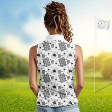 Load image into Gallery viewer, Personalized Poker Sleeveless Womens Golf Polo Shirt Funny Golf Top For Team, Golfer Gift For Womens NHT754