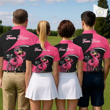 Load image into Gallery viewer, Funny Pink Flamingo Golf Polo Shirt For Men, Custom Flamingo Golf Shirt For Team NHT543