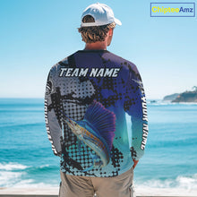 Load image into Gallery viewer, Sailfish Fishing Shirt Blue Camo Custom Name, Sailfish Fishing Team Jerseys NHT475