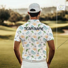 Load image into Gallery viewer, Personalized Tropical Palm Trees Mens Golf Polo Shirts Summers Team Golf Clothes NHT778