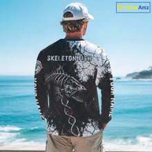 Load image into Gallery viewer, Skeleton Fish Long Sleeve Shirt DNA Helix Graphic Fishing Lover 3D Print Angler Gift Apparel For Men 